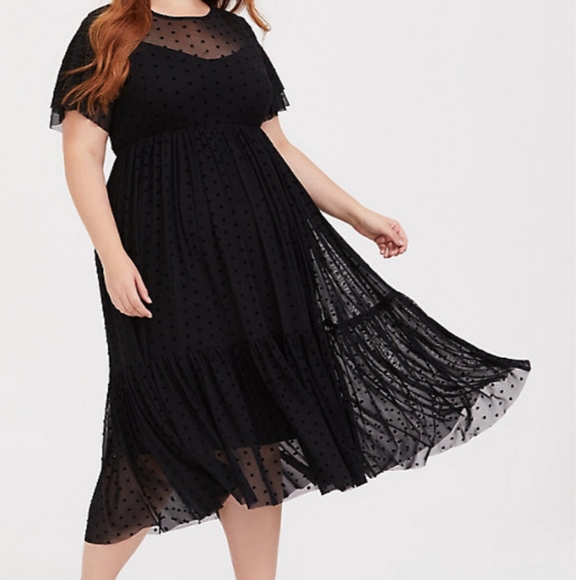 torrid black polka dot dress